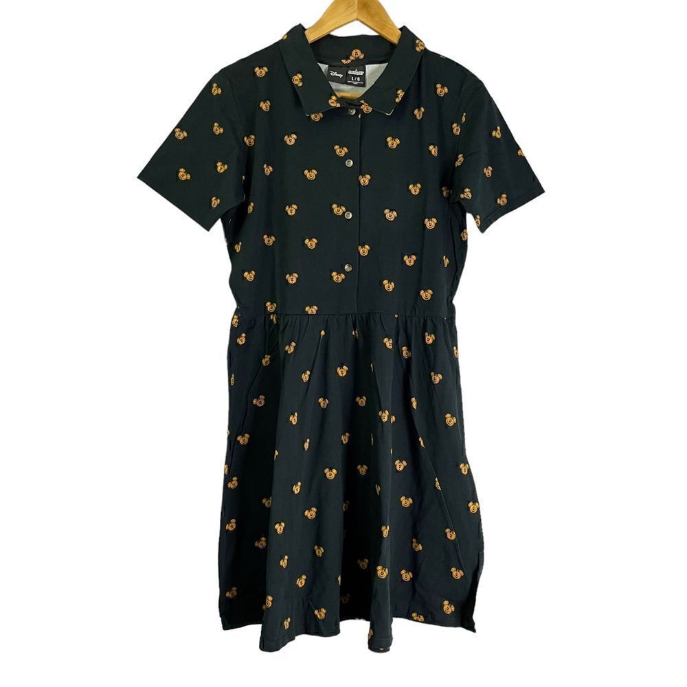 Cakeworthy Disney Mickey Mouse Pumpkin Button Up Dress Halloween